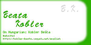 beata kobler business card